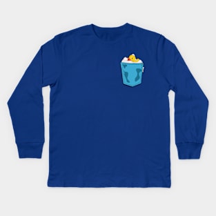 Rubber Ducky Takes a Bath in My Pocket Kids Long Sleeve T-Shirt